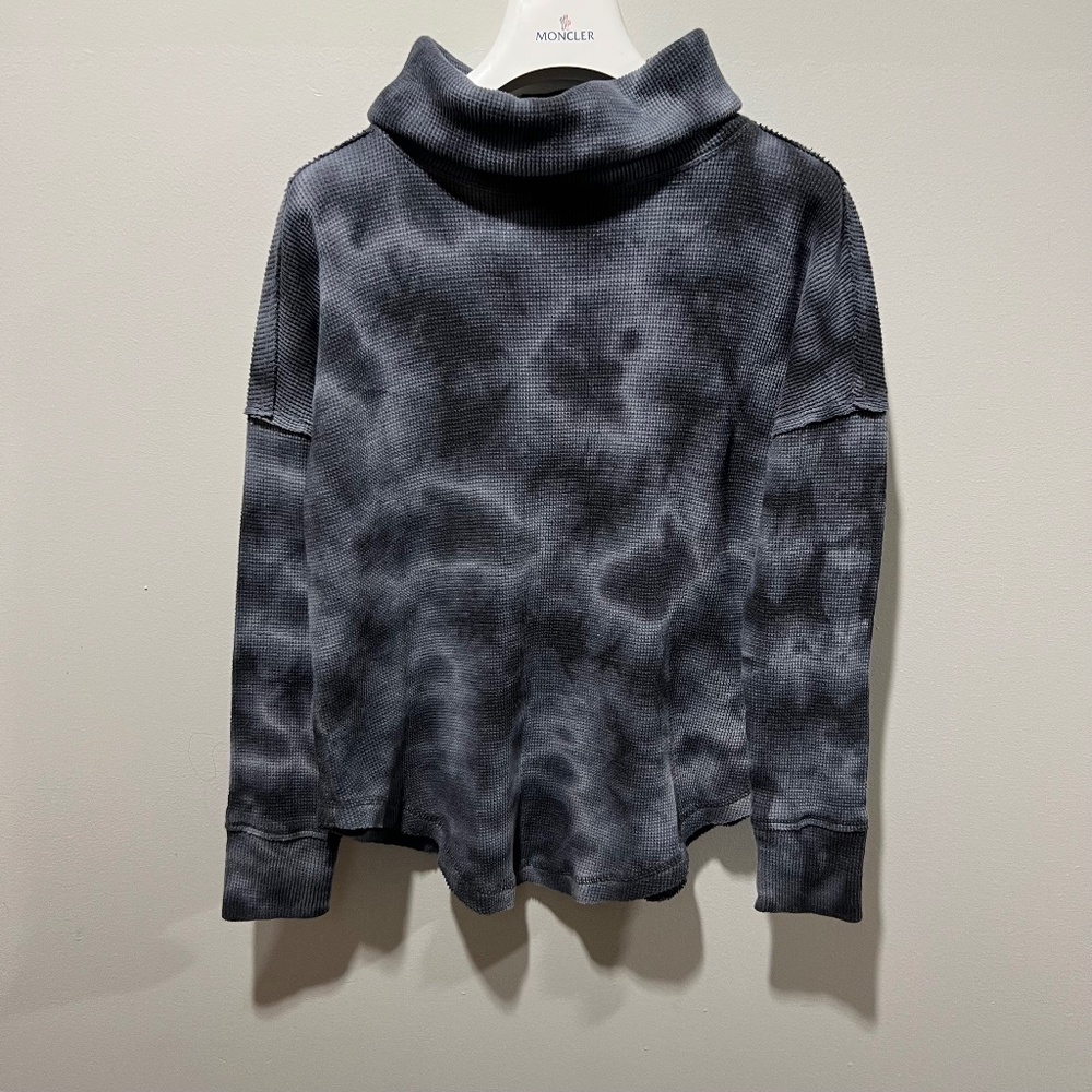 Maeve by Anthropologie Gray Tie Dye Waffle Knit Cowl Neck Top – Women’s XS